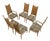 Set of 6 Cane Tall Back Pecan Mid-Century Modern Chairs Mint For Sale