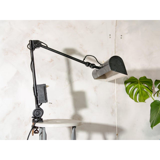 Rare antique adjustable swing arm lamp by hala. this unique clamp lamp must be one of the unique hala lights out there....