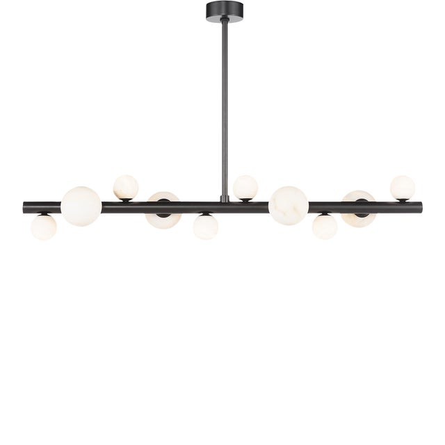 Regina Andrew Styx Alabaster Orbs Chandelier, Oil Rubbed Bronze For Sale