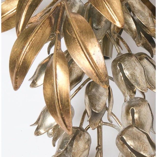 1960s Gilt Metal Palm Tree Wall Sconces and Side Table by by Hans Kögl, 1960s, Set of 3 For Sale - Image 5 of 13