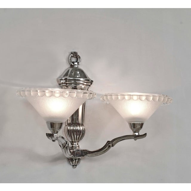 French Art Deco Wall Sconces by Petitot & Gauthier Ezan France 1930s - A Pair For Sale - Image 6 of 12