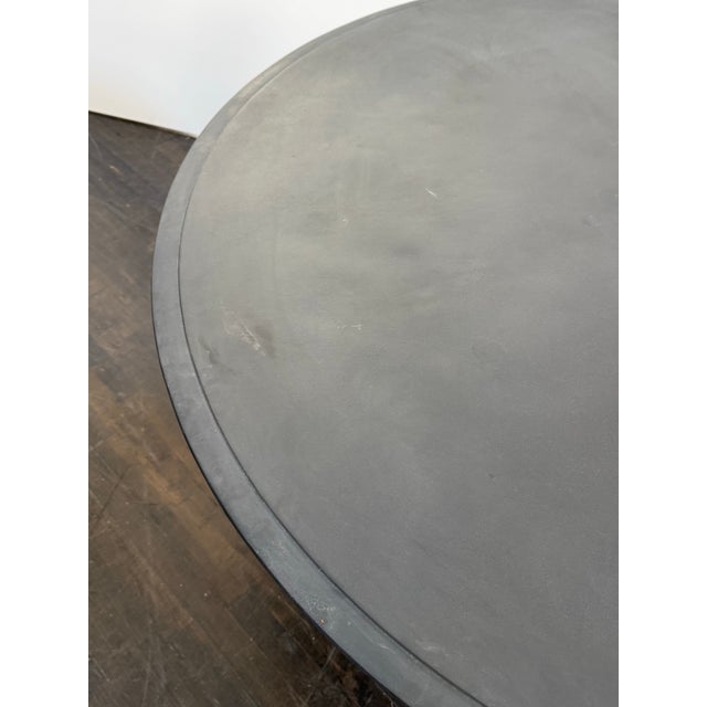 Mediterranean Restoration Hardware Outdoor Klismos Pedestal Table + Klismos Chairs Patio, Set of Seven For Sale - Image 3 of 12