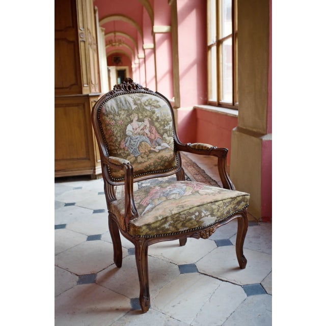 Brown Armchairs Upholstered in Tapestry, Set of 2 For Sale - Image 8 of 11