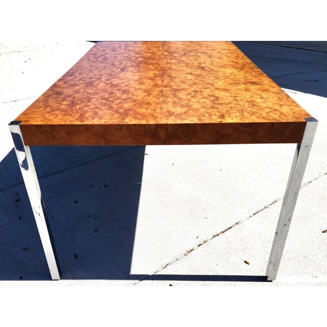 Harvey Probber Harvey Probber MCM Burl Dining Conference Table 2 Leaves For Sale - Image 4 of 11