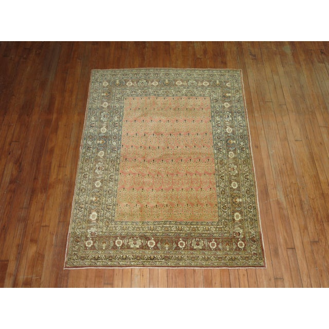 A remarkable late 19th-century Persian Tabriz rug woven by Hadji Jalili workshop in the city of Tabriz. 4'6'' x 5'11'' The...