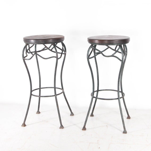 1960s Wrought Iron Side Tables, 1960s, Set of 2 For Sale - Image 5 of 16
