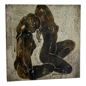 Phillip and Kelvin LaVerne "Ecstasy" Patinated Bronze & Pewter Wall Sculpture