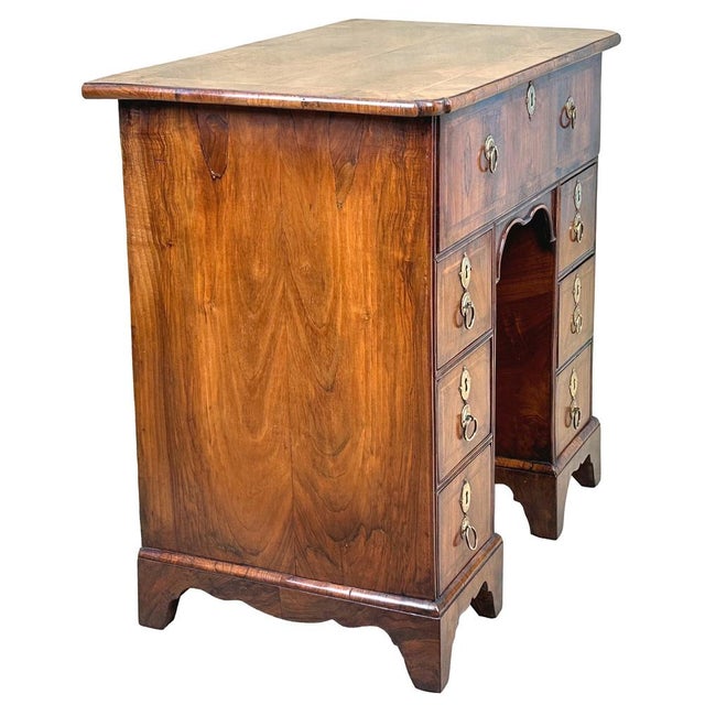 A Very Attractive Early 18th Century, George I Period, Walnut Kneehole Desk Of Diminutive Proportions, Having Extremely...