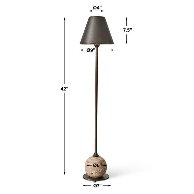 Elegant and refined, this tall table lamp pairs a slim bronze empire shade with a long, slender neck accented by graceful...