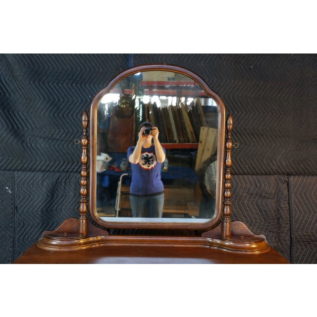 1930s Antique Knox-Hutchins Burled Walnut 4 Drawer Dresser With Mirror & Jewelry Boxes For Sale - Image 5 of 18