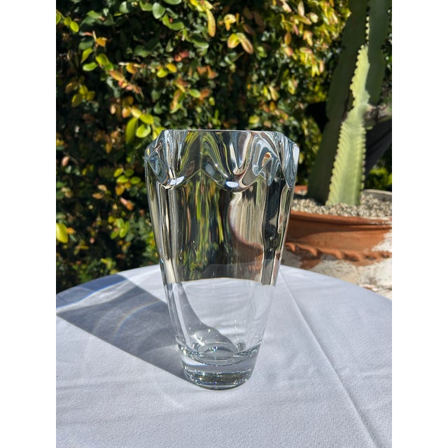 Glass Vintage Orrefors “Bogaska” Crystal Vase For Sale - Image 7 of 13