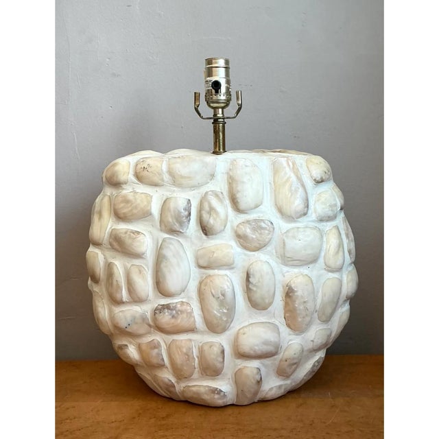 Late 20th Century Vintage Textured Shell Table Lamp For Sale - Image 5 of 12