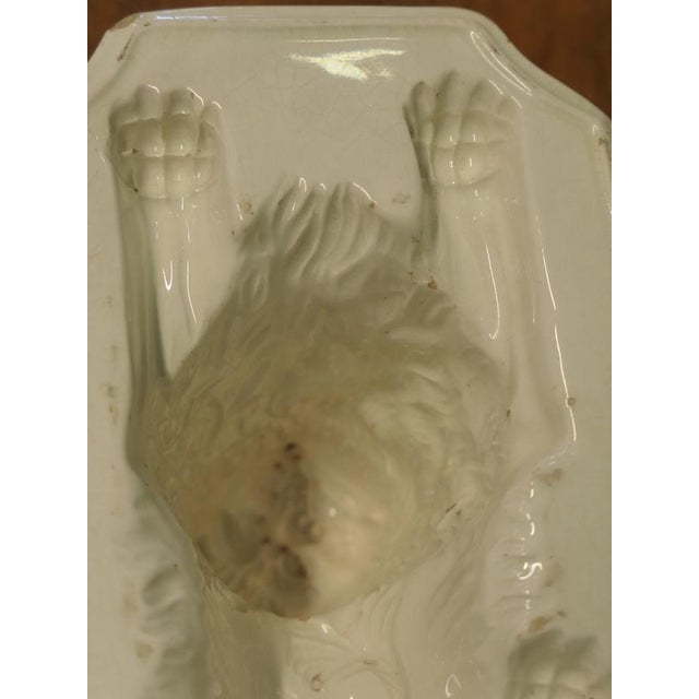 Staffordshire Cream Glazed Lion Jelly Mould For Sale - Image 5 of 7