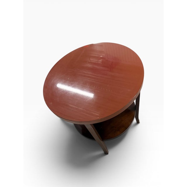 Baker Furniture Company Bill Sofield for Baker Round Lacquered Side Table With Lower Shelf For Sale - Image 4 of 10