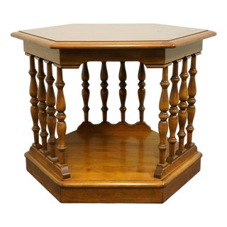 Ethan Allen Heirloom Nutmeg Maple Hexagonal Accent End Table 10-8645p For Sale