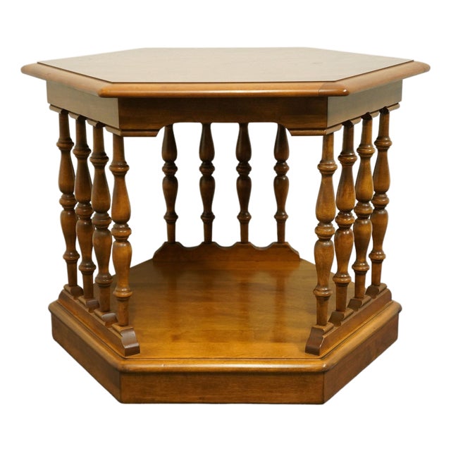 Ethan Allen Heirloom Nutmeg Maple Hexagonal Accent End Table 10-8645p For Sale