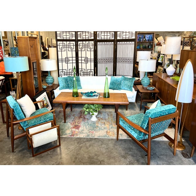 Mid 20th Century Mid Century Modern Restored Norwegian Teak Sofa With New Italian Boucle by Pi Langlos Fabrikker-Three Seater For Sale - Image 10 of 10