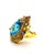 Bochic “Capri” Vintage Pink, Green & Yellow Sapphire & Ring — 18K Gold & Silver For Sale - Image 10 of 12