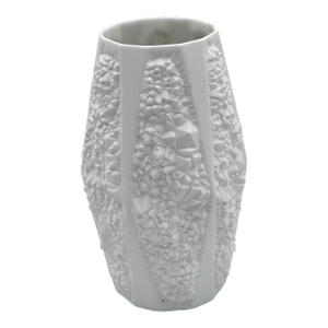 1960's a.k. Kaiser Bisque Porcelain Vase Germany Op Art Crystal Relief Model 273