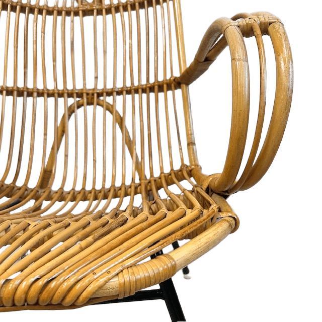 Vintage Rattan Chair by Rohé Noordwolde, 1950s For Sale - Image 6 of 10