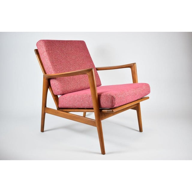 1960s Scandinavian Pink Teak Armchair, 1960s For Sale - Image 5 of 5