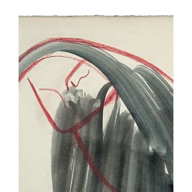 Mid-Century Modern Mid-Century Modern Vintage Abstract Form #3 in Mixed Media on Paper With Mat, Signed by European Artist Dreys, 1954 For Sale - Image 3 of 4