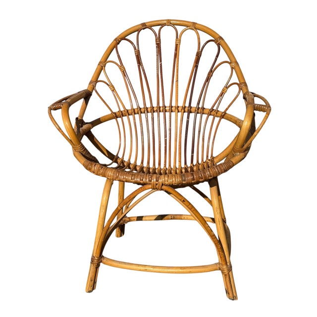 Vintage French Rattan Armchairs, 1960s, Set of 2 For Sale - Image 4 of 13