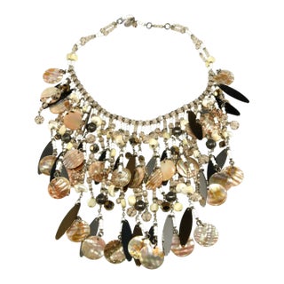 Vintage Daniel Swarovski Waterfall Bib Necklace in Original Box For Sale