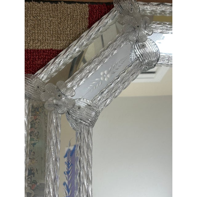 Vintage Venetian Murano Style Octagonal Glass Mirror For Sale - Image 10 of 12