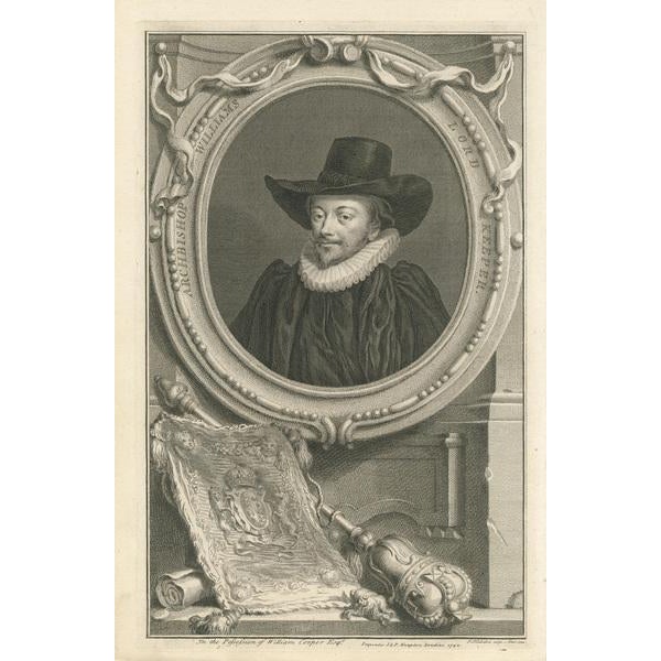 Jacobus Houbraken, Portrait of Archbishop Williams, Lord Keeper, Print For Sale - Image 3 of 6