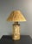 Wood Mid-Century Boho Cork Table Lamp with Raffia Shade in the style of Ingo Maurer, 1970s For Sale - Image 7 of 18