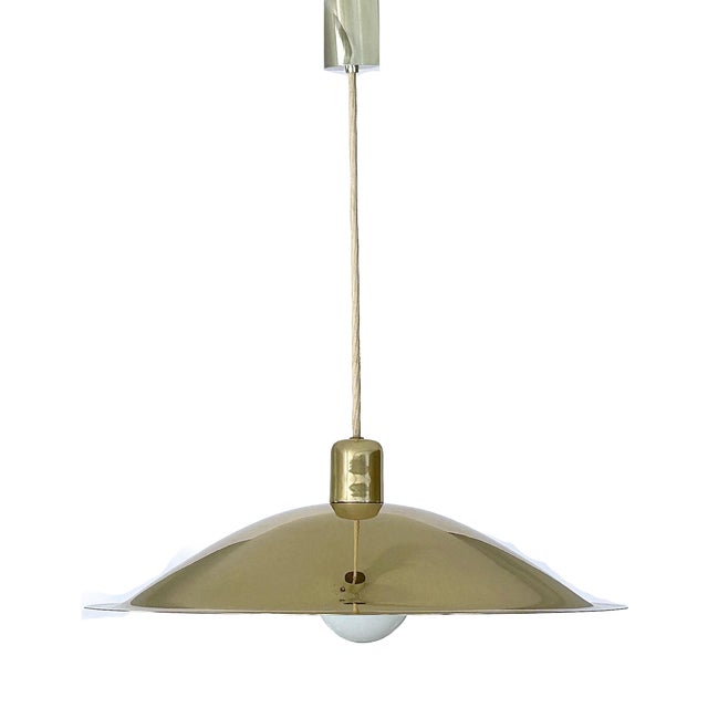 Large Scandinavian Pendant Light in Brass For Sale