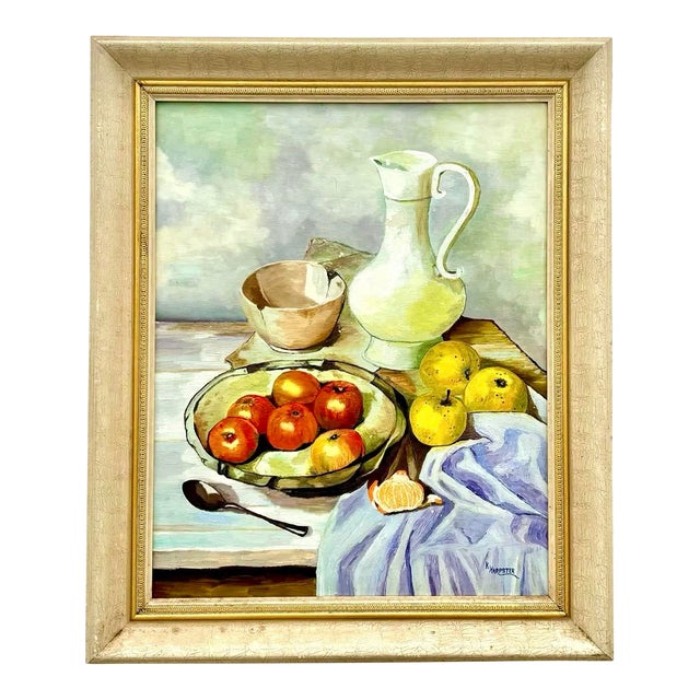 Vintage Boho Still Life Signed in Frame For Sale