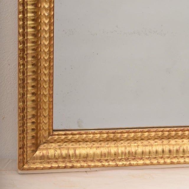 Antique Louis Philippe Rectangular Mirror with Gilded Frame For Sale - Image 6 of 11