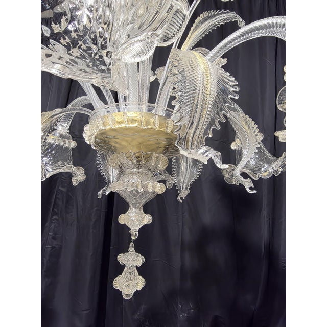 Mid-Century Modern Murano Glass Chandelier, 1980s For Sale - Image 3 of 9