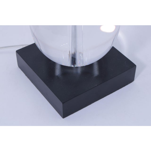 Glass Pair of John Richard Crystal Glass Modern Sphere Lamps For Sale - Image 7 of 12