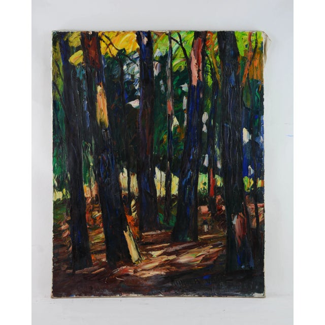 Wood Impressionist Oil Painting Woods Maurice Vagh-Weinmann (Hungary, 1897-1978) For Sale - Image 7 of 8