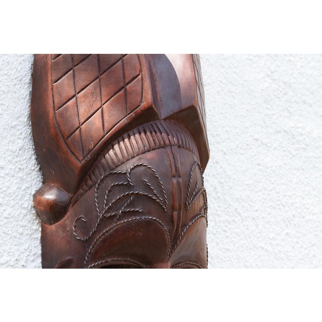 1950s Ancestral Carved African Mask For Sale - Image 5 of 8