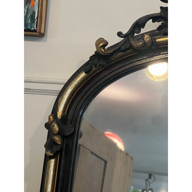 Black Mid 19th Century Victorian Gilt Gold and Black Large Pier Mirror For Sale - Image 8 of 12