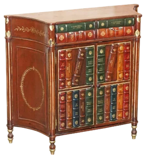 Faux Book Bookcase with Twin Drawers