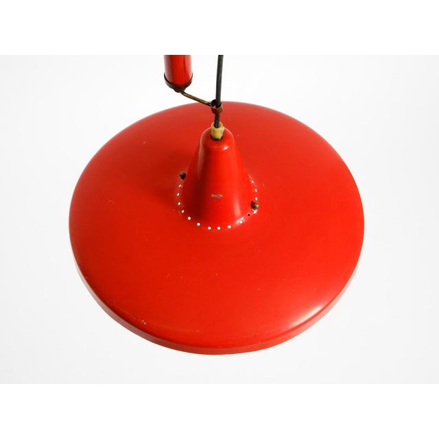 Mid-Century Modern Italian Red Aluminum Pendant Lamp, 1950 For Sale - Image 15 of 18