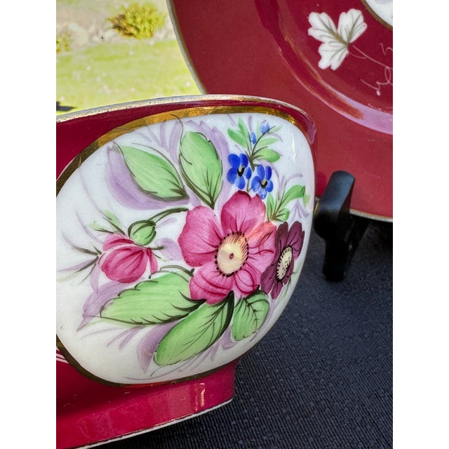 A striking, finely curated pair of 1880s Imperial porcelain export wares from the esteemed Gardner Manufactory. Featuring...