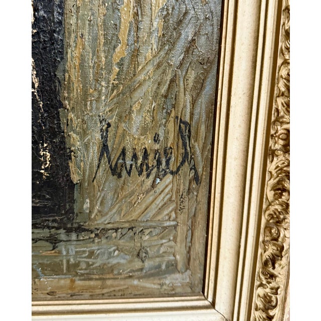 Textile Charles Levier, Large French Modernist Vase of Flowers Charles Levier Paris Floral Oil Painting, c.1950's For Sale - Image 7 of 10