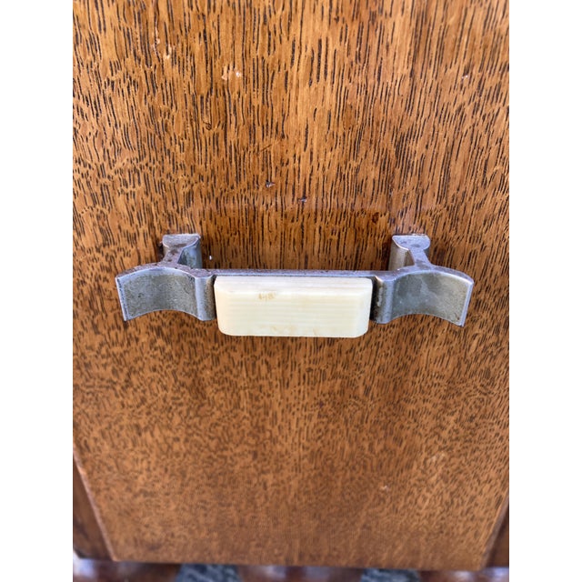 Large Oak Drop Leaf Dining Table with Long Drawers, 1940s For Sale - Image 9 of 10