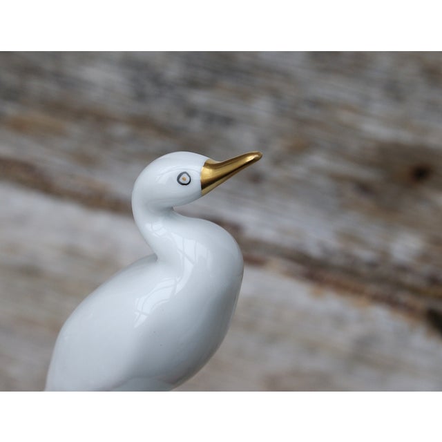 White Porcelain Egret Figurine Chairish