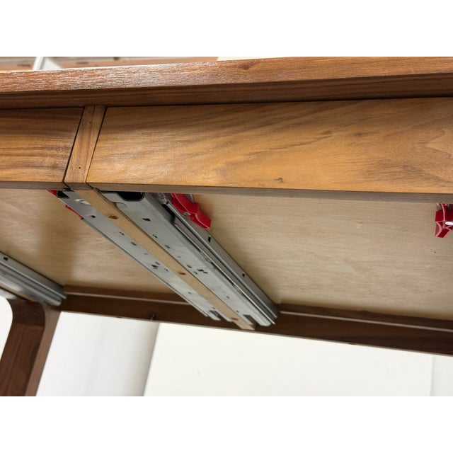 Mid-Century Modern Bespoke Walnut Writing Desk For Sale - Image 12 of 12