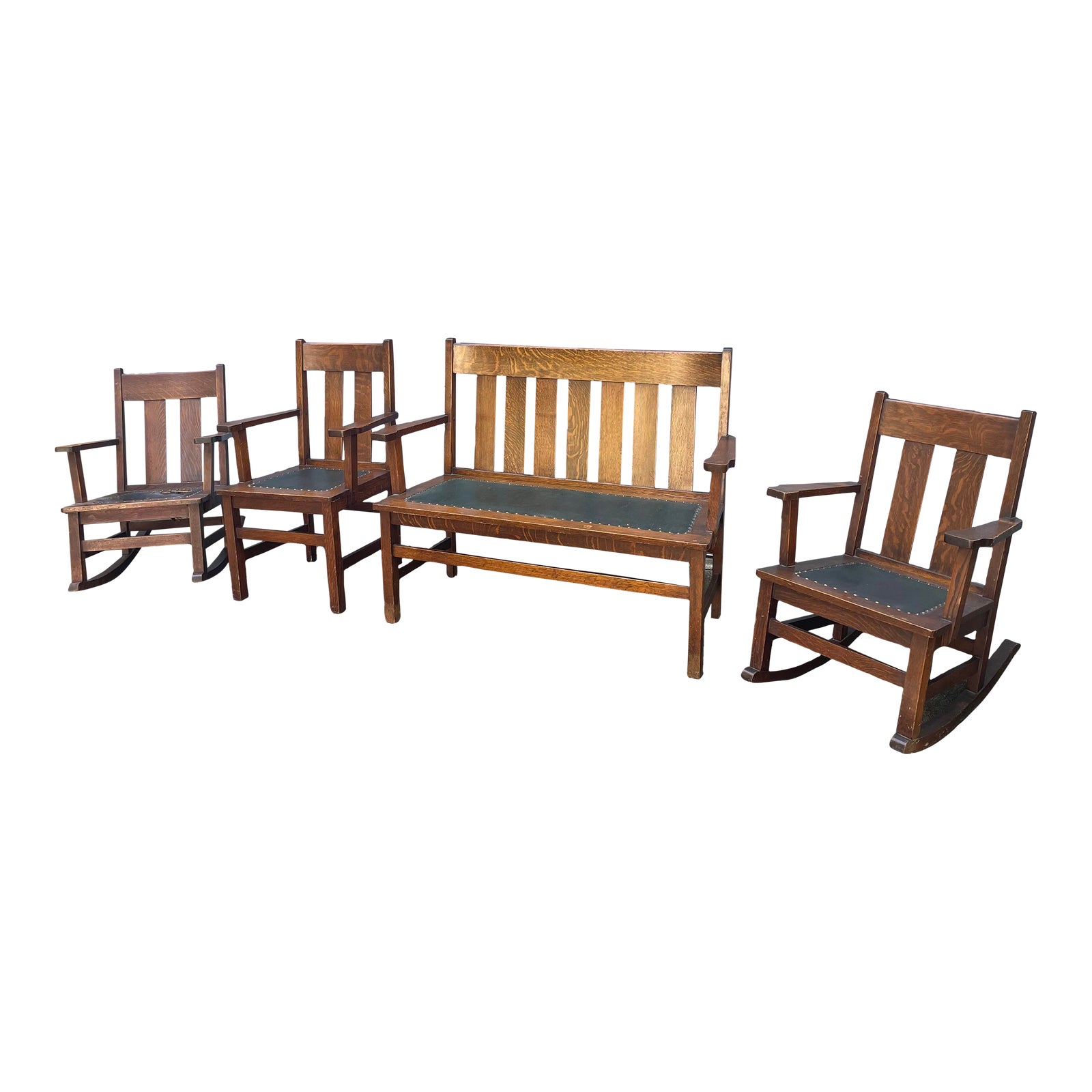 Late 19th Century Antique Stickley Style Mission Oak Set - Seating for