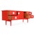 Console in red lacquered wood. Vintage storage cabinet in purple lacquered wood. It has 2 cupboards and 4 drawers. This...
