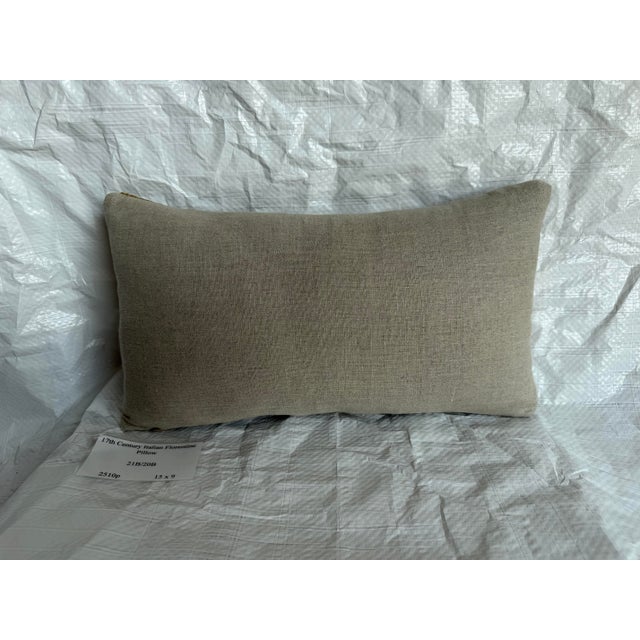 Textile 17th Century Italian Florentine Wool & Silk Botanical Tapestry Pillow For Sale - Image 7 of 7