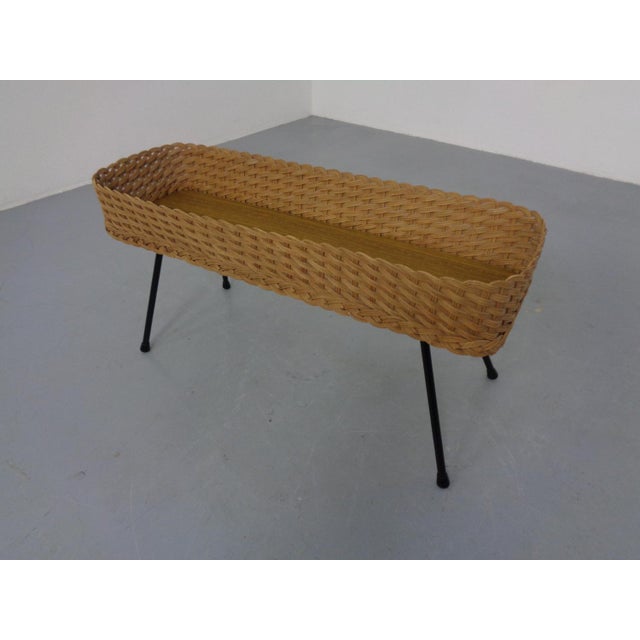 Black Large German Flower Planter in Rattan and Steel, 1950s For Sale - Image 8 of 15